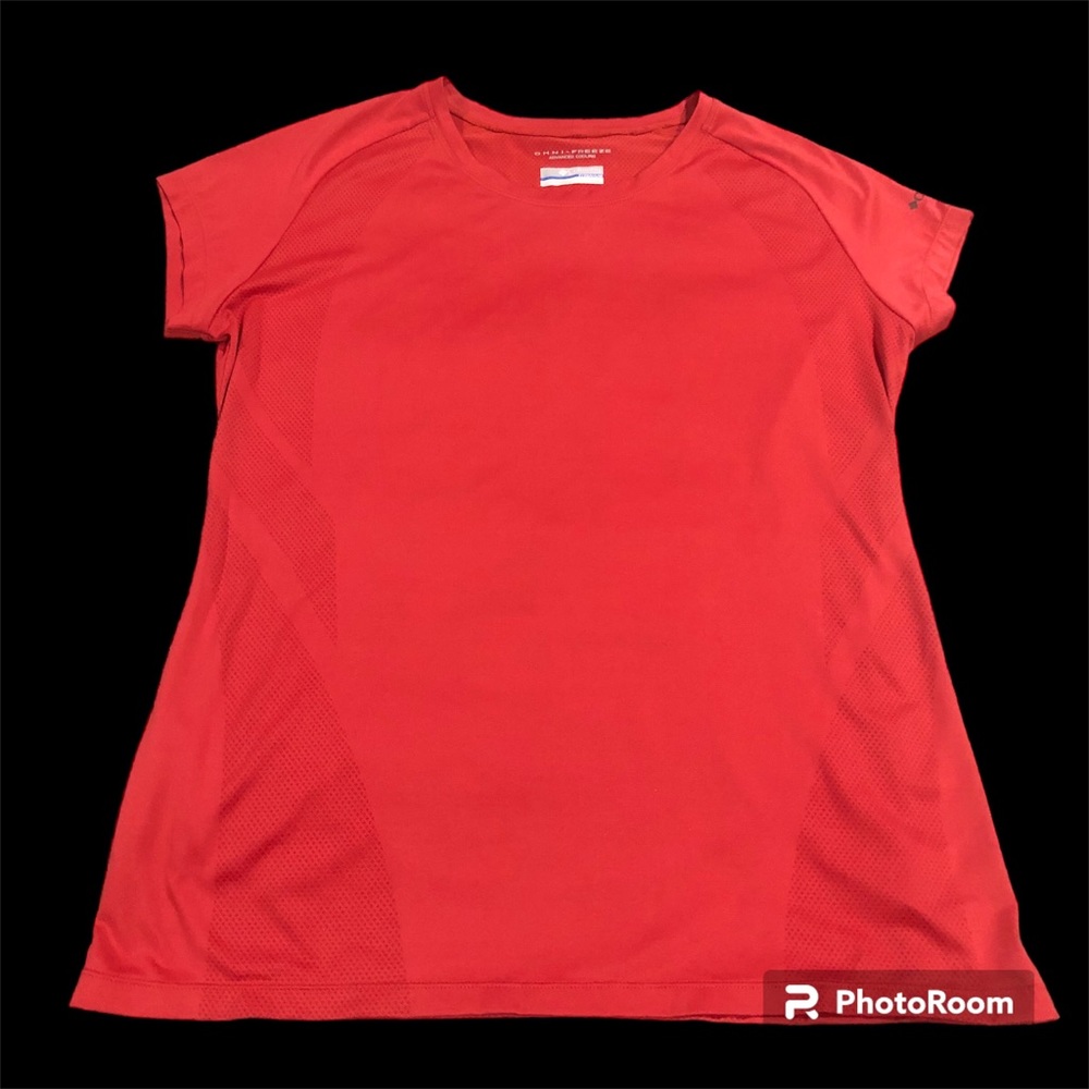 (2) Columbia Omni Freeze Advanced Cooling Short Sleeve Tops Large